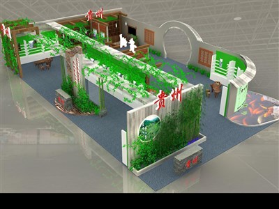 360平米展臺(tái)設(shè)計(jì)制作：三面開(kāi)口/田園/木質(zhì)結(jié)構(gòu)/綠色，為茶博會(huì)展商而作（免費(fèi)使用）