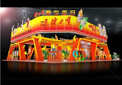 352平米展臺設(shè)計制作：四面開口/現(xiàn)代/木質(zhì)結(jié)構(gòu)/紅色，為茶博會展商而作（免費(fèi)使用）