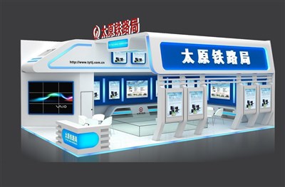 96平米展臺設(shè)計(jì)制作：二面開口/現(xiàn)代/木質(zhì)結(jié)構(gòu)/白色，為交通物流展展商而作（免費(fèi)使用）