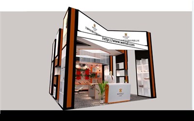 36平米展臺設(shè)計制作：一面開口/現(xiàn)代/木質(zhì)結(jié)構(gòu)/白色，為工藝品展展商而作（免費使用）