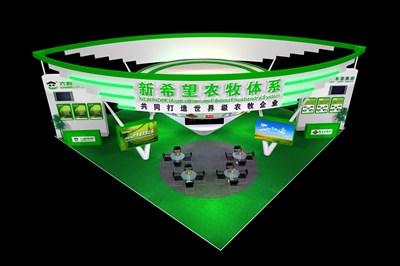 225平米展臺設計制作：三面開口/現(xiàn)代/木質結構/白色，為綜合展展商而作（免費使用）