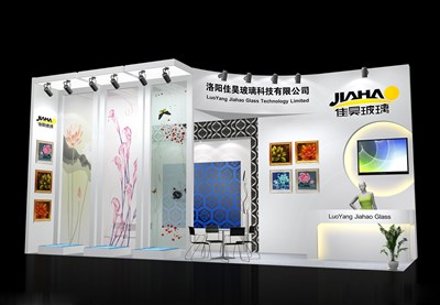 27平米展臺(tái)設(shè)計(jì)制作：二面開口/現(xiàn)代/木質(zhì)結(jié)構(gòu)/白色，為工藝品展展商而作（免費(fèi)使用）