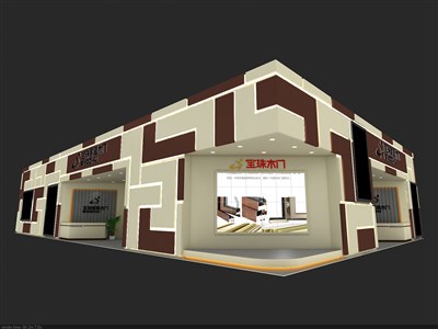 360平米展臺設(shè)計制作：二面開口/現(xiàn)代/木質(zhì)結(jié)構(gòu)/咖啡色，為建材展展商而作（免費使用）
