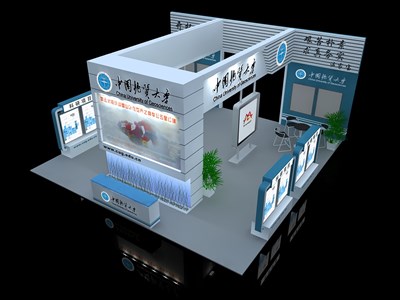 81平米展臺設計制作：四面開口/現代/木質結構/綠色，為能源展展商而作（免費使用）