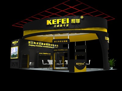 54平米展臺設(shè)計制作：二面開口/現(xiàn)代/木質(zhì)結(jié)構(gòu)/黑色，為機械展展商而作（免費使用）