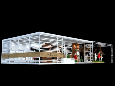 210平米展臺設計制作：二面開口/現(xiàn)代/桁架結(jié)構(gòu)/白色，為內(nèi)衣展展商而作（免費使用）