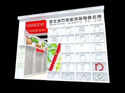 36平米展臺(tái)設(shè)計(jì)制作：一面開口/現(xiàn)代/木質(zhì)結(jié)構(gòu)/白色，為珠寶展展商而作（免費(fèi)使用）