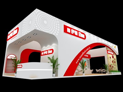 90平米展臺(tái)設(shè)計(jì)制作：四面開(kāi)口/現(xiàn)代/木質(zhì)結(jié)構(gòu)/白色，為文具圖書(shū)展展商而作（免費(fèi)使用）