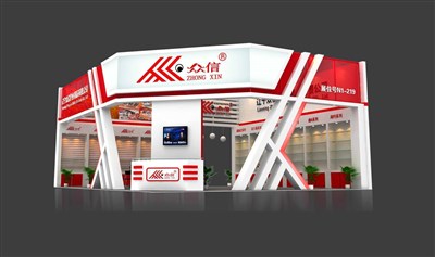 108平米展臺(tái)設(shè)計(jì)制作：二面開口/現(xiàn)代/木質(zhì)結(jié)構(gòu)/紅色，為釣具展展商而作（免費(fèi)使用）