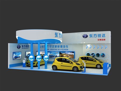 72平米展臺設(shè)計(jì)制作：三面開口/現(xiàn)代/木質(zhì)結(jié)構(gòu)/白色，為汽車展展商而作（免費(fèi)使用）