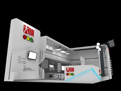 72平米展臺設(shè)計制作：二面開口/現(xiàn)代/木質(zhì)結(jié)構(gòu)/白色，為照明展展商而作（免費使用）
