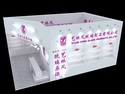 54平米展臺設(shè)計制作：二面開口/現(xiàn)代/木質(zhì)結(jié)構(gòu)/白色，為玩具展展商而作（免費使用）