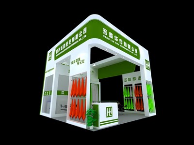 36平米展臺設計制作：三面開口/現(xiàn)代/木質(zhì)結(jié)構(gòu)/白色，為紡織展展商而作（免費使用）