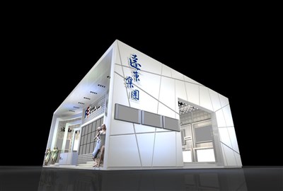 180平米展臺設(shè)計制作：二面開口/現(xiàn)代/木質(zhì)結(jié)構(gòu)/白色，為服裝展展商而作（免費(fèi)使用）