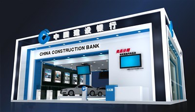 144平米展臺設計制作：二面開口/現(xiàn)代/木質(zhì)結(jié)構(gòu)/白色，為汽車展展商而作（免費使用）