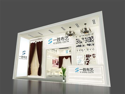 56平米展臺(tái)設(shè)計(jì)制作：一面開(kāi)口/歐式/木質(zhì)結(jié)構(gòu)/白色，為紡織展展商而作（免費(fèi)使用）