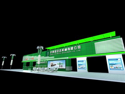 280平米展臺設(shè)計制作：三面開口/前衛(wèi)/木質(zhì)結(jié)構(gòu)/綠色，為汽配展展商而作（免費(fèi)使用）