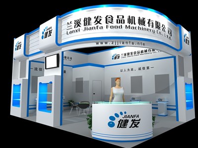 48平米展臺(tái)設(shè)計(jì)制作：二面開口/前衛(wèi)/木質(zhì)結(jié)構(gòu)/白色，為汽配展展商而作（免費(fèi)使用）