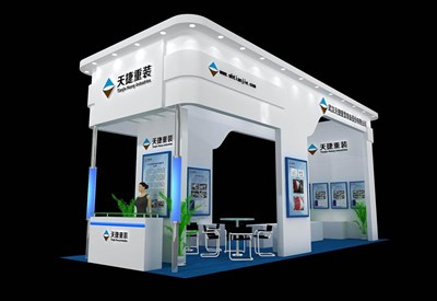 40平米展臺設(shè)計制作：三面開口/歐式/木質(zhì)結(jié)構(gòu)/白色，為汽配展展商而作（免費使用）