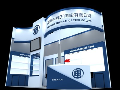 18平米展臺設計制作：二面開口/前衛(wèi)/木質結構/白色，為汽配展展商而作（免費使用）