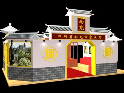 54平米展臺(tái)設(shè)計(jì)制作：一面開口/現(xiàn)代/木質(zhì)結(jié)構(gòu)/白色，為農(nóng)交會(huì)展商而作（免費(fèi)使用）