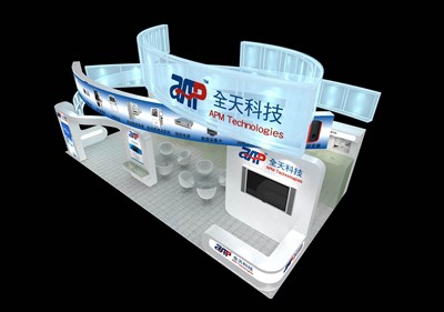 72平米展臺設(shè)計制作：四面開口/現(xiàn)代/木質(zhì)結(jié)構(gòu)/白色，為安防展展商而作（免費使用）