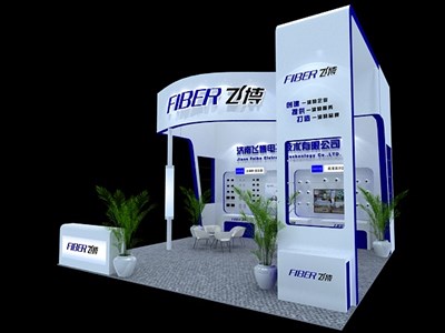 36平米展臺設(shè)計制作：三面開口/現(xiàn)代/木質(zhì)結(jié)構(gòu)/白色，為安防展展商而作（免費使用）