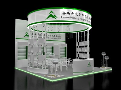 36平米展臺設(shè)計(jì)制作：三面開口/現(xiàn)代/木質(zhì)結(jié)構(gòu)/白色，為美博會展商而作（免費(fèi)使用）