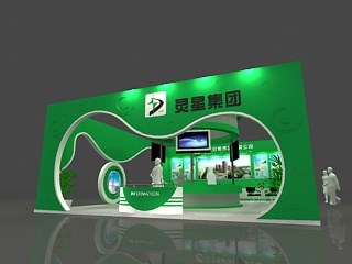 99平米展臺(tái)設(shè)計(jì)制作：二面開(kāi)口/現(xiàn)代/木質(zhì)結(jié)構(gòu)/綠色，為食品展展商而作（免費(fèi)使用）