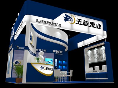 36平米展臺(tái)設(shè)計(jì)制作：三面開口/現(xiàn)代/木質(zhì)結(jié)構(gòu)/藍(lán)色，為汽配展展商而作（免費(fèi)使用）