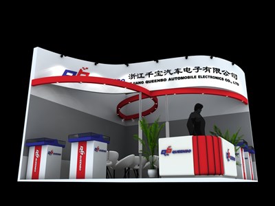 36平米展臺設(shè)計制作：二面開口/現(xiàn)代/木質(zhì)結(jié)構(gòu)/白色，為汽配展展商而作（免費使用）