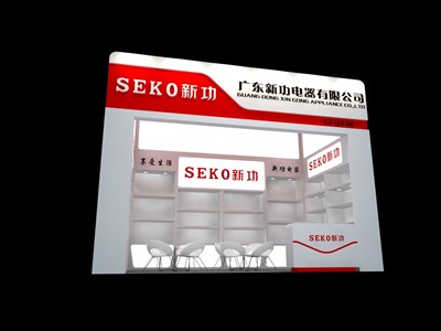 18平米展臺設(shè)計制作：一面開口/現(xiàn)代/木質(zhì)結(jié)構(gòu)/白色，為家電展展商而作（免費使用）