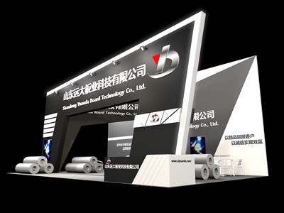 90平米展臺(tái)設(shè)計(jì)制作：三面開口/現(xiàn)代/木質(zhì)結(jié)構(gòu)/黑色，為汽配展展商而作（免費(fèi)使用）