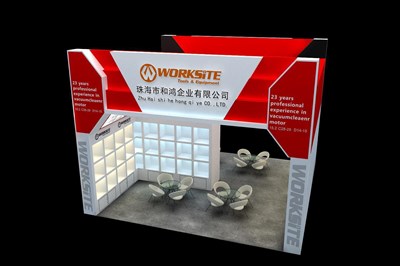 36平米展臺設計制作：二面開口/現(xiàn)代/木質(zhì)結(jié)構/彩色，為家電展展商而作（免費使用）