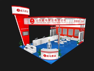 54平米展臺(tái)設(shè)計(jì)制作：三面開(kāi)口/前衛(wèi)/木質(zhì)結(jié)構(gòu)/紅色，為汽配展展商而作（免費(fèi)使用）