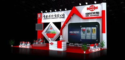 72平米展臺(tái)設(shè)計(jì)制作：三面開(kāi)口/前衛(wèi)/木質(zhì)結(jié)構(gòu)/紅色，為汽配展展商而作（免費(fèi)使用）