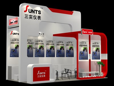 18平米展臺(tái)設(shè)計(jì)制作：三面開口/現(xiàn)代/木質(zhì)結(jié)構(gòu)/紅色，為汽配展展商而作（免費(fèi)使用）