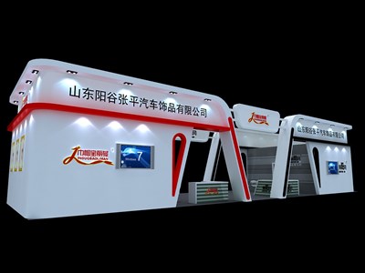 126平米展臺設計制作：二面開口/現(xiàn)代/木質(zhì)結(jié)構(gòu)/白色，為汽配展展商而作（免費使用）