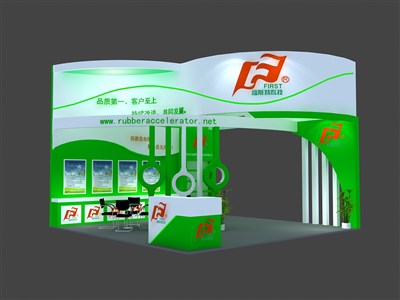 36平米展臺(tái)設(shè)計(jì)制作：三面開(kāi)口/現(xiàn)代/木質(zhì)結(jié)構(gòu)/綠色，為電子展展商而作（免費(fèi)使用）