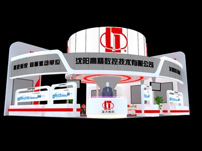 120平米展臺設計制作：三面開口/現代/木質結構/白色，為電子展展商而作（免費使用）