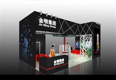 54平米展臺(tái)設(shè)計(jì)制作：二面開(kāi)口/前衛(wèi)/木質(zhì)結(jié)構(gòu)/黑色，為電子展展商而作（免費(fèi)使用）