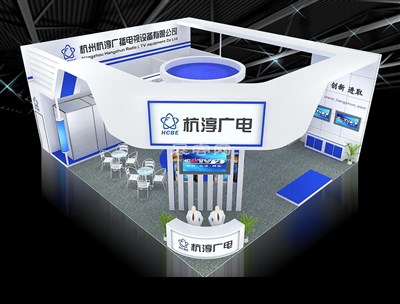 115平米展臺設(shè)計制作：三面開口/前衛(wèi)/木質(zhì)結(jié)構(gòu)/藍(lán)色，為電子展展商而作（免費使用）