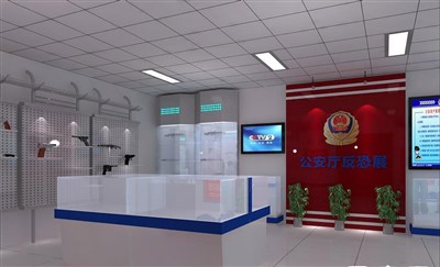 59.5平米展廳設(shè)計(jì)制作：現(xiàn)代/白色，產(chǎn)品類展廳-公安廳反抗展廳（免費(fèi)使用）