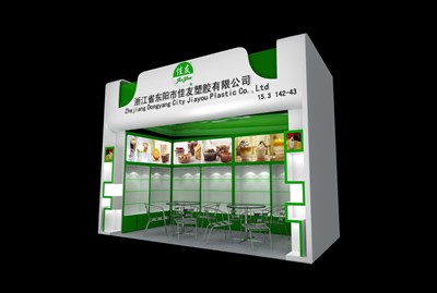 18平米展臺(tái)設(shè)計(jì)制作：一面開口/現(xiàn)代/木質(zhì)結(jié)構(gòu)/白色，為綜合展展商而作（免費(fèi)使用）