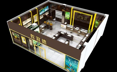 137.5平米展廳設(shè)計(jì)制作：現(xiàn)代/咖啡色，產(chǎn)品類展廳-乾宜德產(chǎn)品展廳（免費(fèi)使用）