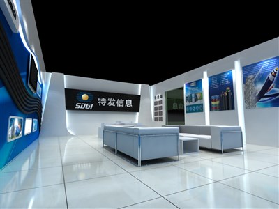 58.5平米展廳設(shè)計(jì)制作：前衛(wèi)/綠色，產(chǎn)品類展廳-S061特發(fā)信息展廳（免費(fèi)使用）