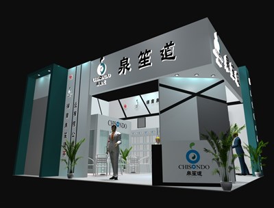 54平米展臺設計制作：二面開口/現(xiàn)代/木質(zhì)結(jié)構(gòu)/白色，為綜合展展商而作（免費使用）