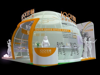 36平米展臺設(shè)計(jì)制作：一面開口/現(xiàn)代/型材結(jié)構(gòu)/白色，為嬰幼展展商而作（免費(fèi)使用）