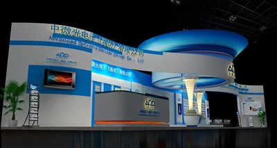 144平米展臺設(shè)計制作：一面開口/現(xiàn)代/木質(zhì)結(jié)構(gòu)/藍色，為綜合展展商而作（免費使用）