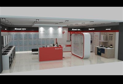 67.2平米展廳設(shè)計(jì)制作：現(xiàn)代/白色，產(chǎn)品類展廳-林內(nèi)電器展廳（免費(fèi)使用）